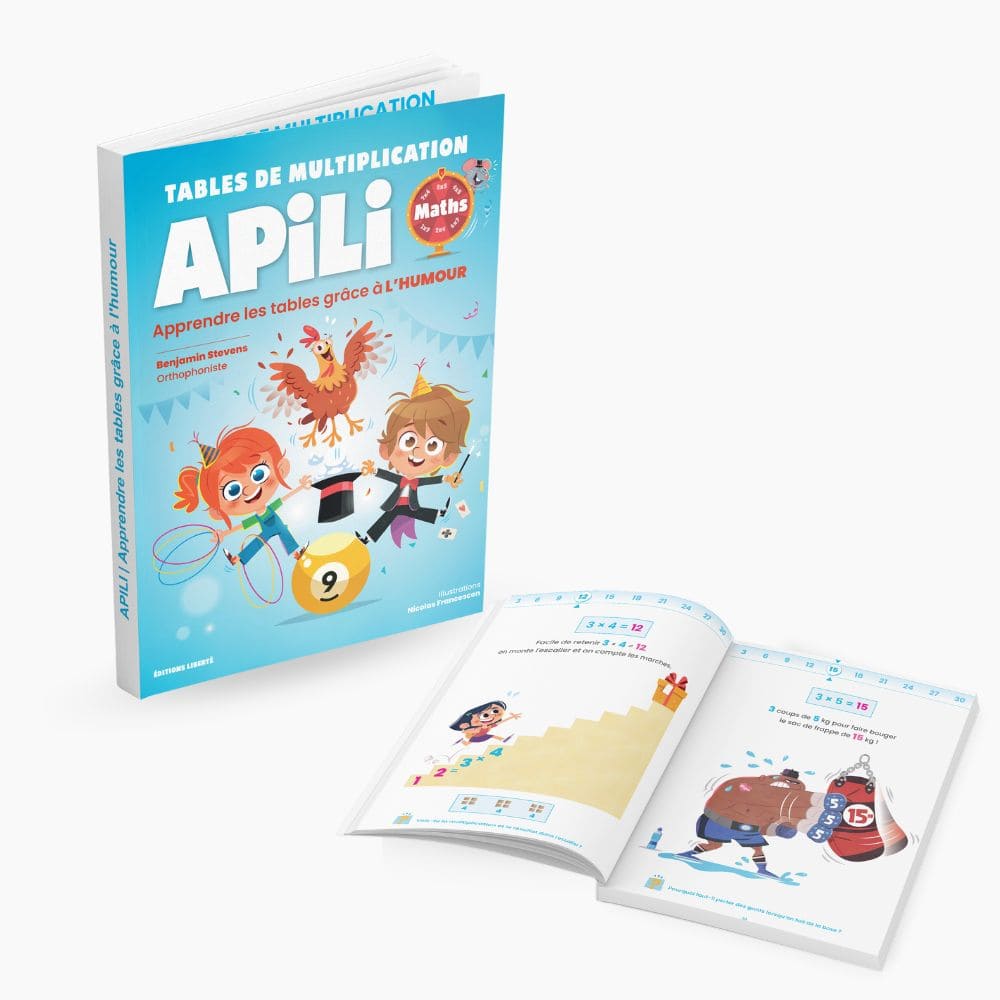 Pack DUO Tables de Multiplication Apili – 1 Livre + 1 Jeu de Cartes + sous main offert – Image 3