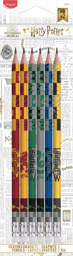 6 CRAYONS A PAPIER HB HARRY POTTER MAPED